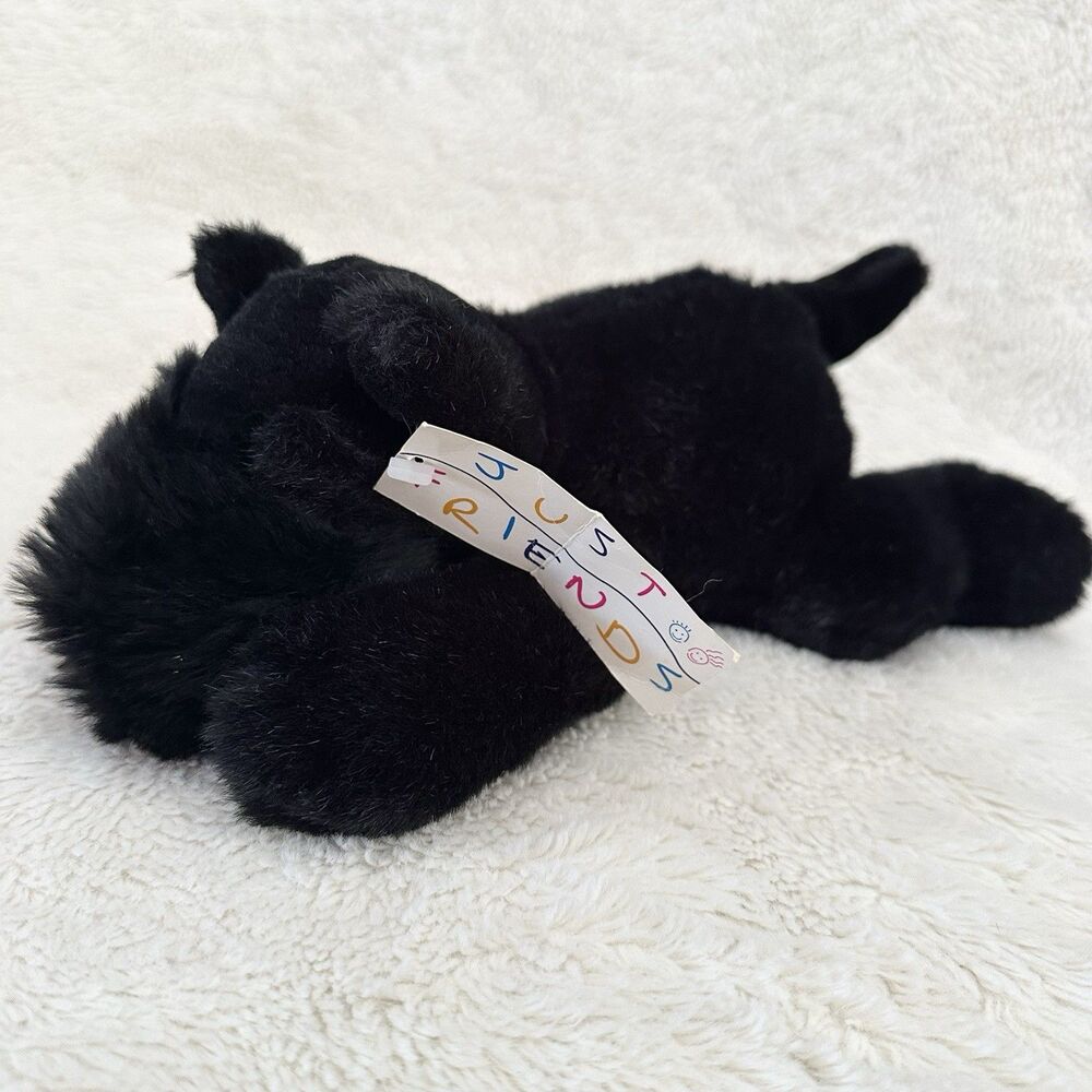 Just Friends Black Schnauzer Dog 10” Laying Stuffed Animal Toy